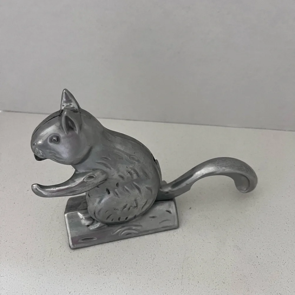 Vintage‎ Aluminum Cast Squirrel Nutcracker Whimsical 6.25